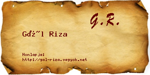 Gál Riza névjegykártya